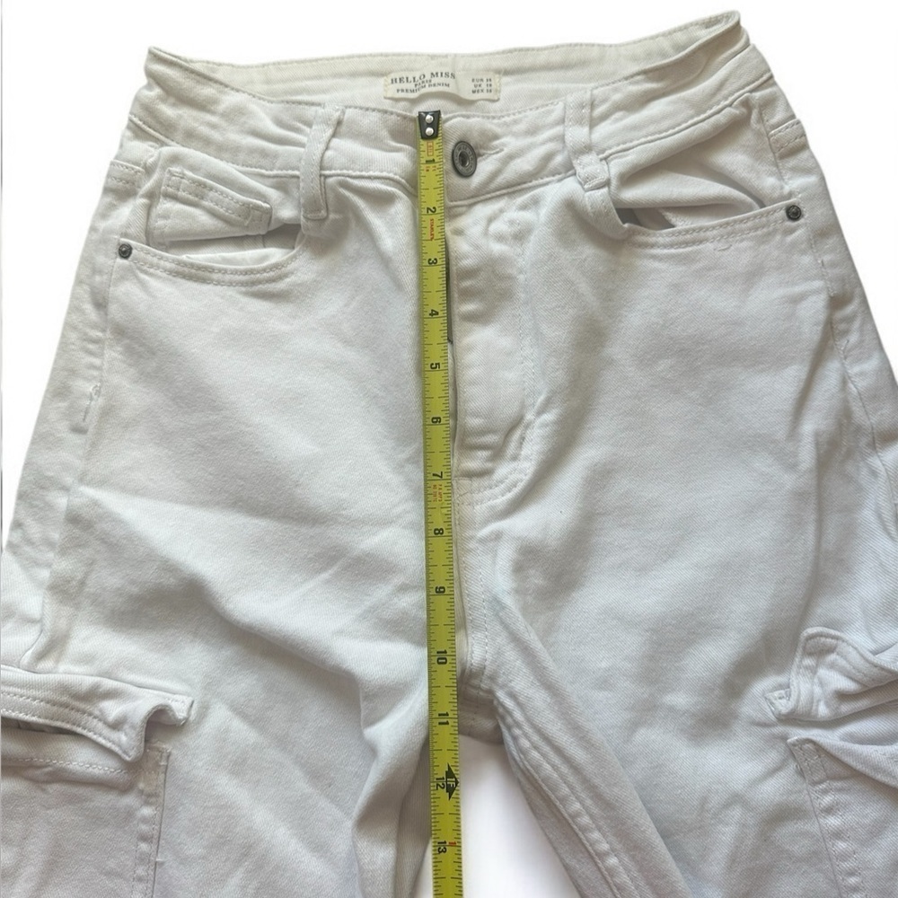 Hello Miss White Cargo Denim Jeans EUR 38 - Picture 9 of 12